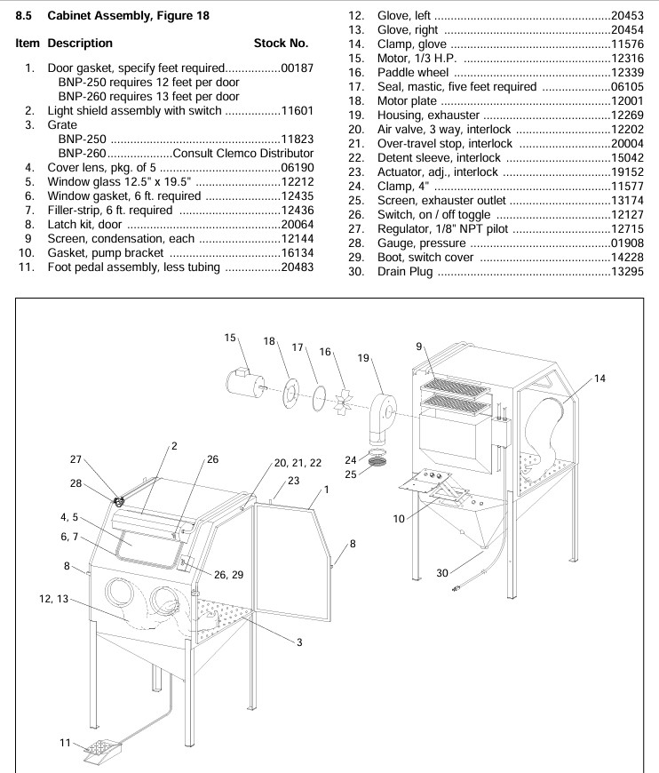 Bnp 250 Wetblast Parts Breakdown